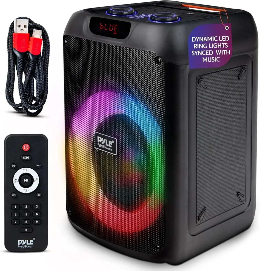 Pyle Audio Bluetooth Party Speaker - Party Bluetooth Speaker with True Wireless Stereo System - Enjoy Powerful Bass and Clear Treble - Portable Big Speaker - Model PPHP8496-100W