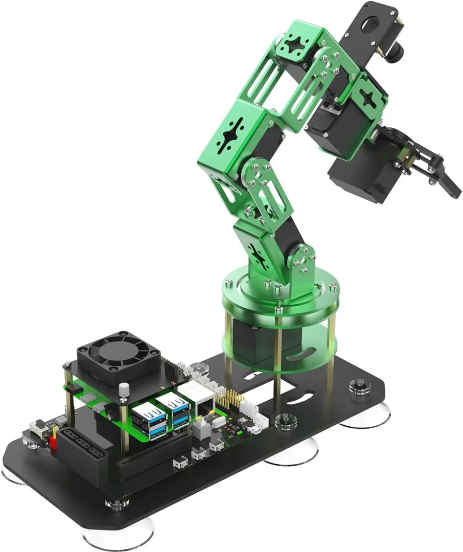 Yahboom Robot Arm Kit 6DOF for Raspberry Pi5 AI Programmable Electronic DIY Robot Hand Building with Camera for Adults ROS Open Source (RPI-DOFBOT Without Pi)
