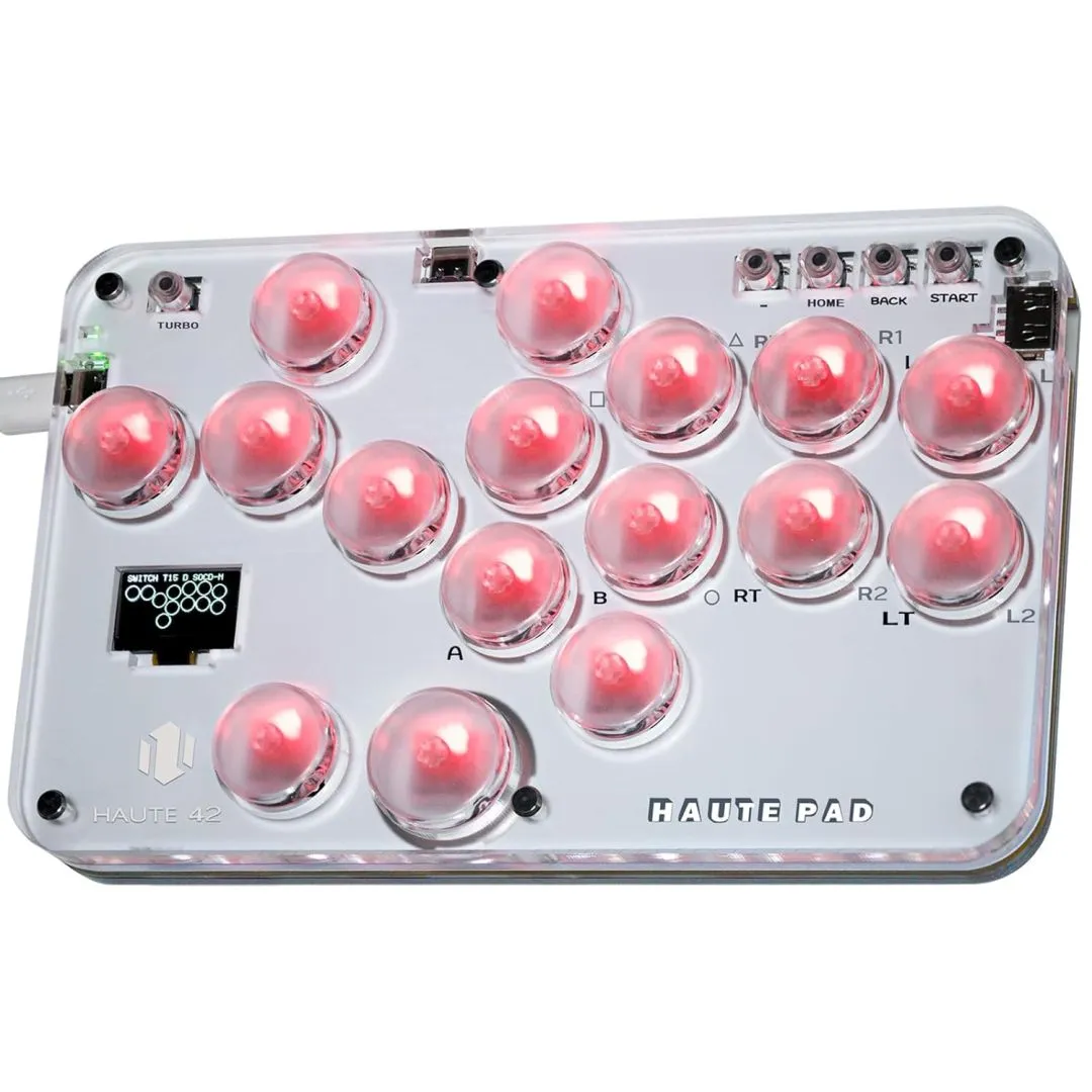Sehawei Haute42 Arcade Stick S16 All-Button Gamerfinger with Custom RGB & Turbo Functions,Arcade Controller Street Fight for PC/Ps3/Ps4/Switch/Steam Game Keyboard-Supports Hot Swap & SOCD