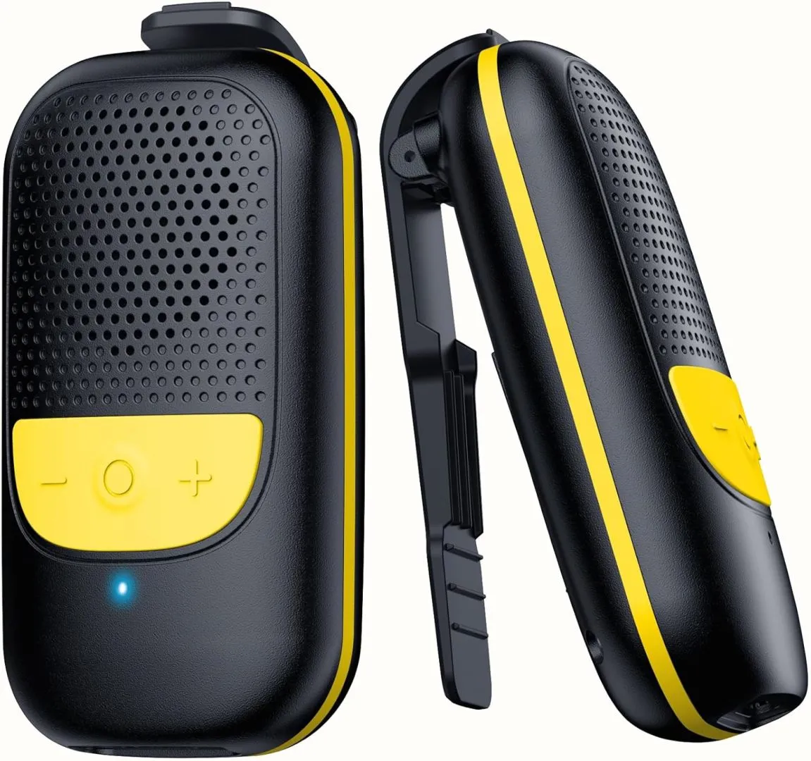 Temdan Wearable Bluetooth Speaker, Clip-On Portable Speaker with Built-in Mics for Hands-Free Music and Calls, Up to 10 Hours Battery Life,Mini Outdoor Waterproof Speaker Gifts for Women/Men - Black