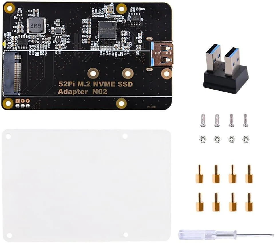 GeeekPi M.2 NVME SSD Storage Expansion Board for Raspberry Pi 4, Only Support M.2 NVME SSD (Pi Board or M.2 NVME SSD NOT Included)
