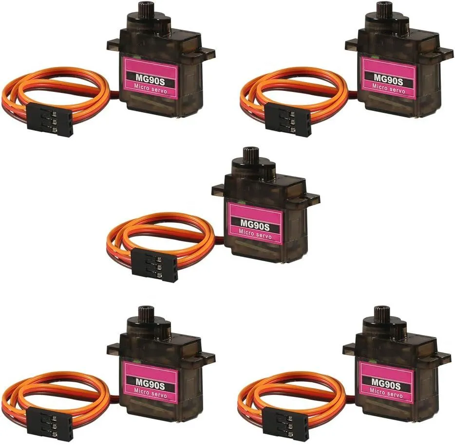 5PCS MG90S Servo Micro 9G Servo Motor Geared Micro Servo Motor 9G Smart Robot Compatible with Raspberry Pi Project Car Helicopter Airplane Boat (Control Angle 180)