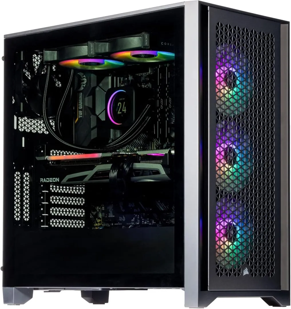 Velztorm Tentorix Custom PC Gaming Tower (240 mm AIO, AMD Ryzen 7 5800X3D 8-Core, Radeon RX 6600 XT 8GB, 16GB DDR4, 1TB PCIe SSD + 1TB HDD (3.5), AC WiFi, RGB Fans, 750W PSU, BT, Win10P) VELZ0057