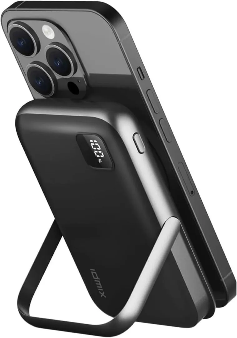 Magnetic Power Bank 10000mAh with Foldable Stand, 20W Magsafe Portable Charger with USB-C, LED Display Wirelss Battery Pack, Compatible with iPhone 16/16 Pro/16 Pro Max, iPhone 15/14/13/12