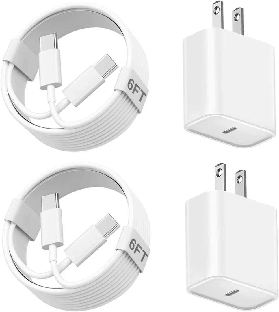 iPhone 16/15 Pro Charger Fast Charging,2Pack 20W USB C Fast Charger Block iPhone 15 Charger Cord 6FT Long USB C to C Charging Cable for iPhone 16/15/15 Pro/15 Pro Max/15 Plus,iPad 12.9/11/10.9/Air 5/4