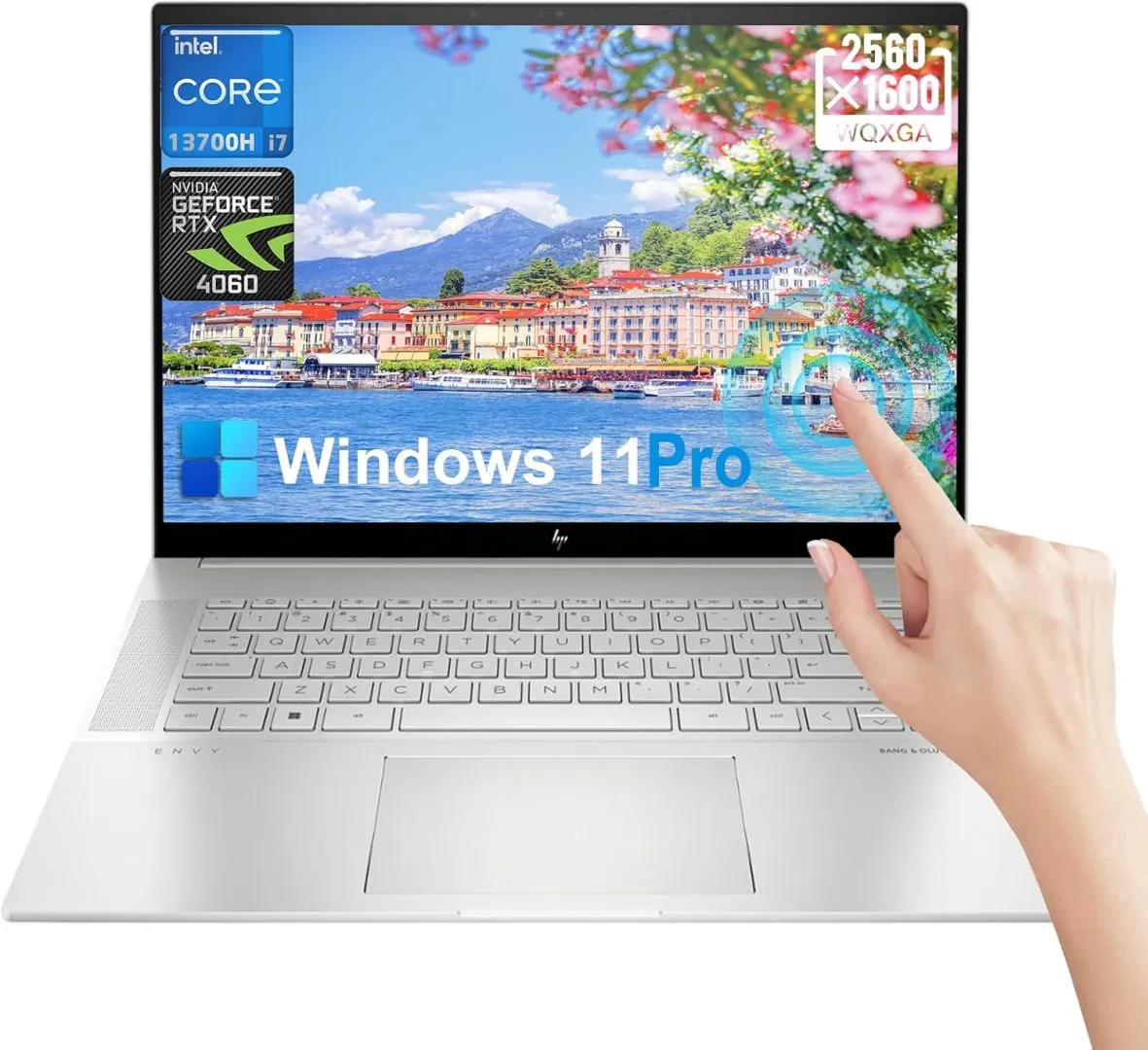HP Envy Business Gaming Laptop - 16" 2.5K WQXGA Touchscreen, 400 nits, CPU Intel i7-13700H, RTX 4060 (8GB GDDR6), 64GB DDR5, 4TB SSD, Backlit KB, Win 11 Pro, with Office Lifetime & Accessories